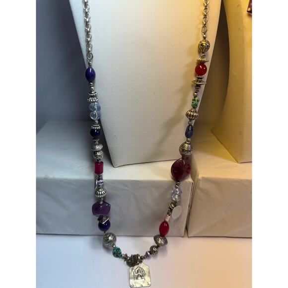 3 purple lavender statement bib flower floral bling enamel necklaces bundle lot - Picture 2 of 10